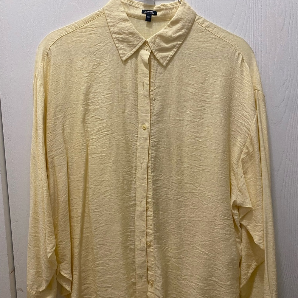 Express Buttercream Yellow Collared Shirt